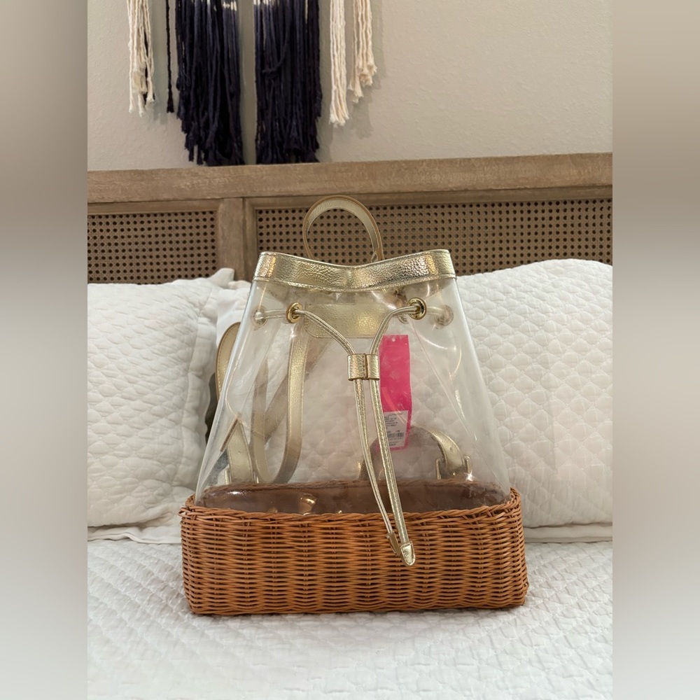 Lily Pulitzer Clear/Wicker Backpack